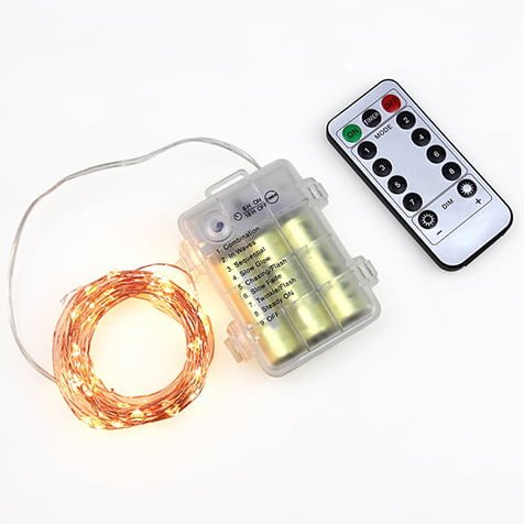 Remote-Controlled Waterproof Copper Wire String Lights