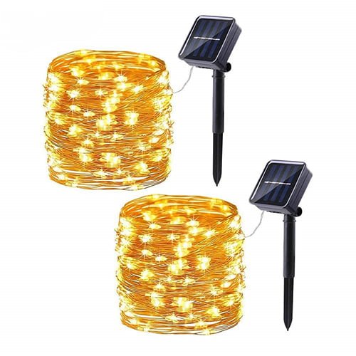 Eight function solar light strings