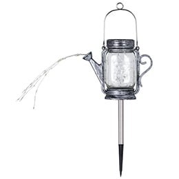 Hanging solar Mason jar kettle light