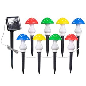 Solar Mushroom Ground Plug Light