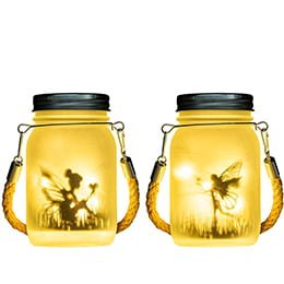 Outdoor led warm white solar Fairy Fairy Mason jar lights