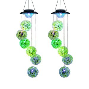 Solar-powered Flower Ball Wind Chime Light