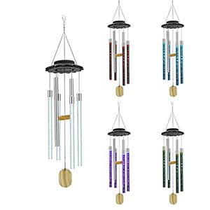 Solar-powered Pillar Wind Chime with