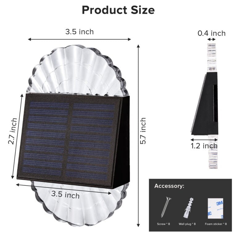 Solar Shell Wall Sconce Detail Dimensions